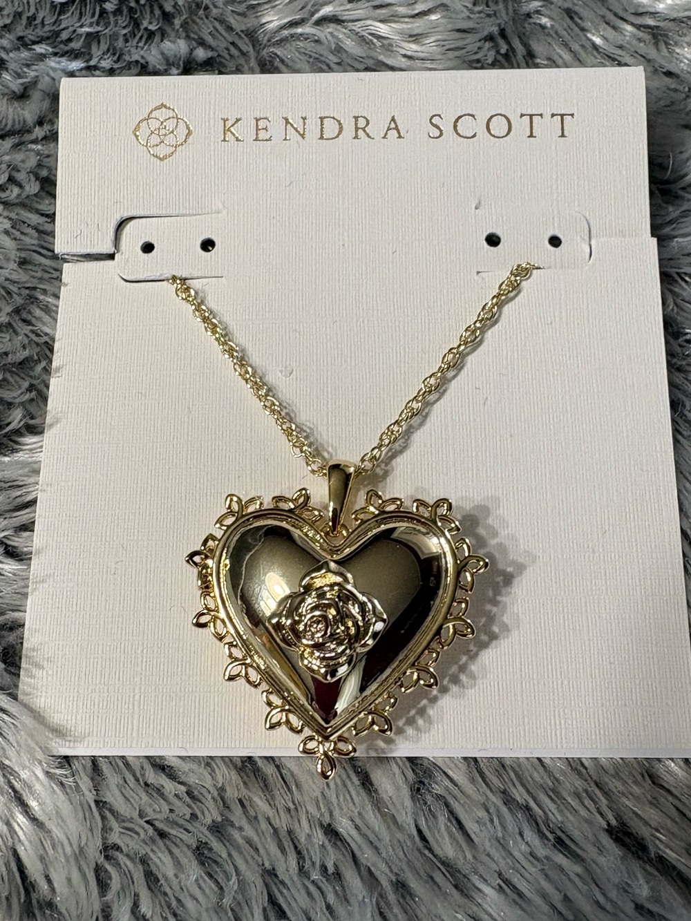 Kendra Scott Gold Heart Locket Necklace